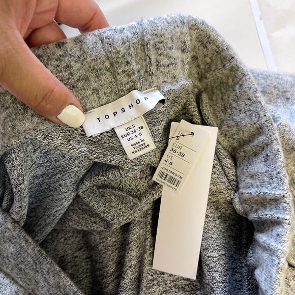 NWT TopShop Size 4-6 Small High Rise Jogger Stretch Pants Gray 27” - Picture 7 of 10